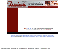 Tablet Screenshot of friedrichproducts.com
